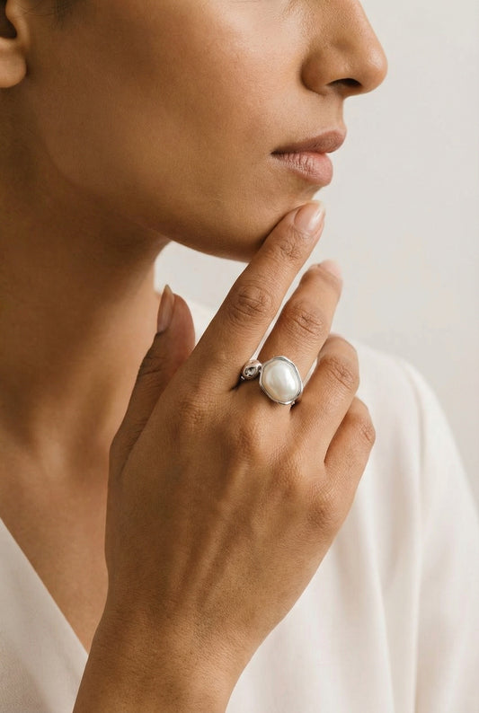 Dreamy Pearl Silver Ring