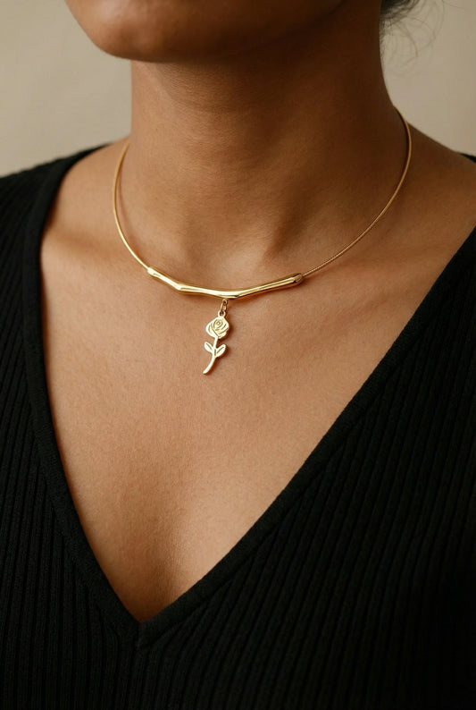Mystic Rose Golden Neckchain