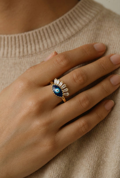 Bella Golden Evil Eye Ring