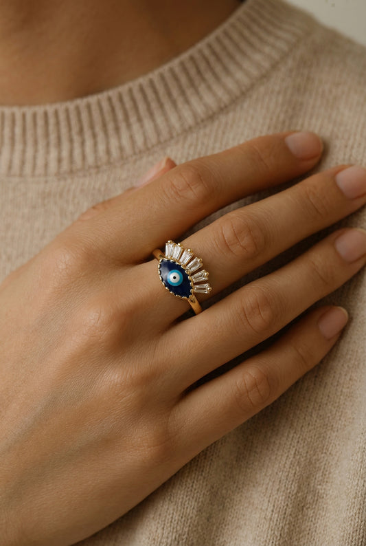 Bella Golden Evil Eye Ring