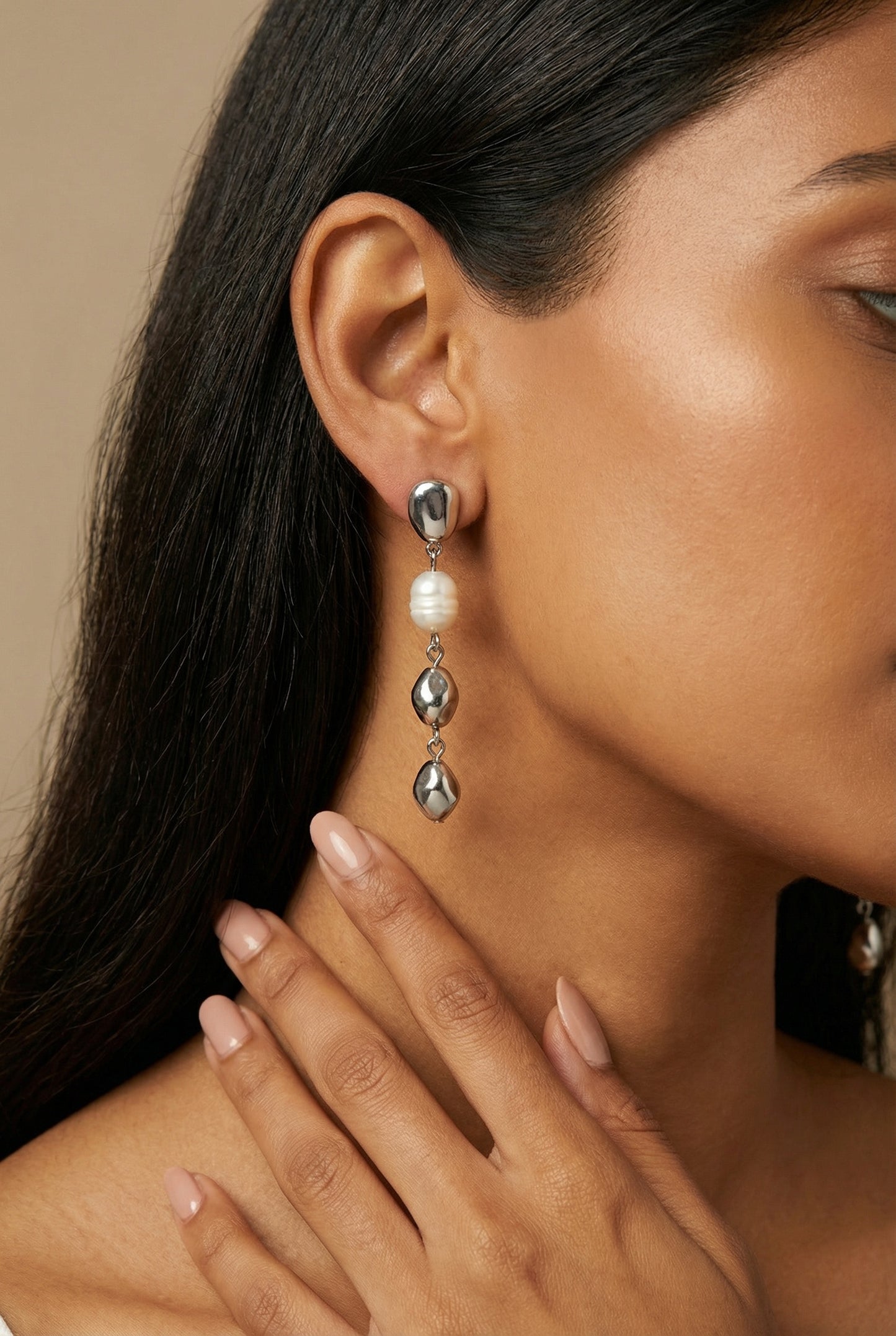 Dreamy Pearl Silver Ripple Drops