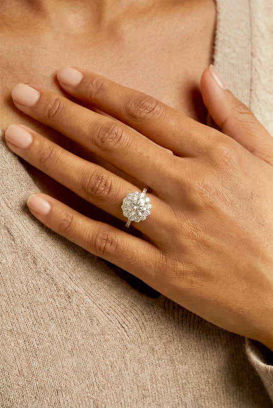 Bella Flower Solitaire Ring