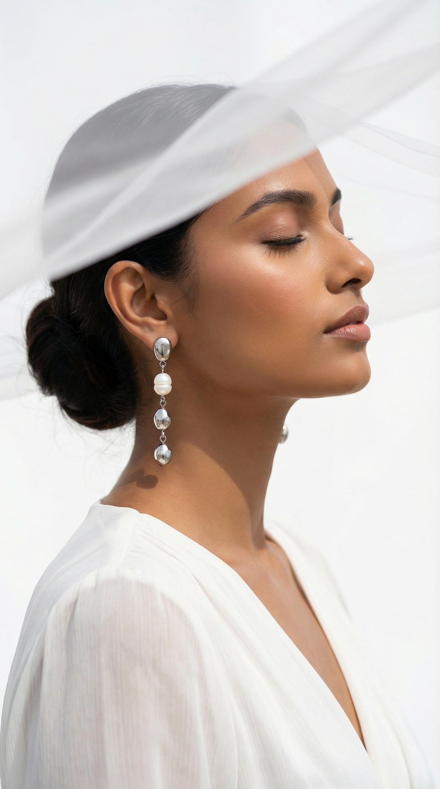 Dreamy Pearl Silver Ripple Drops